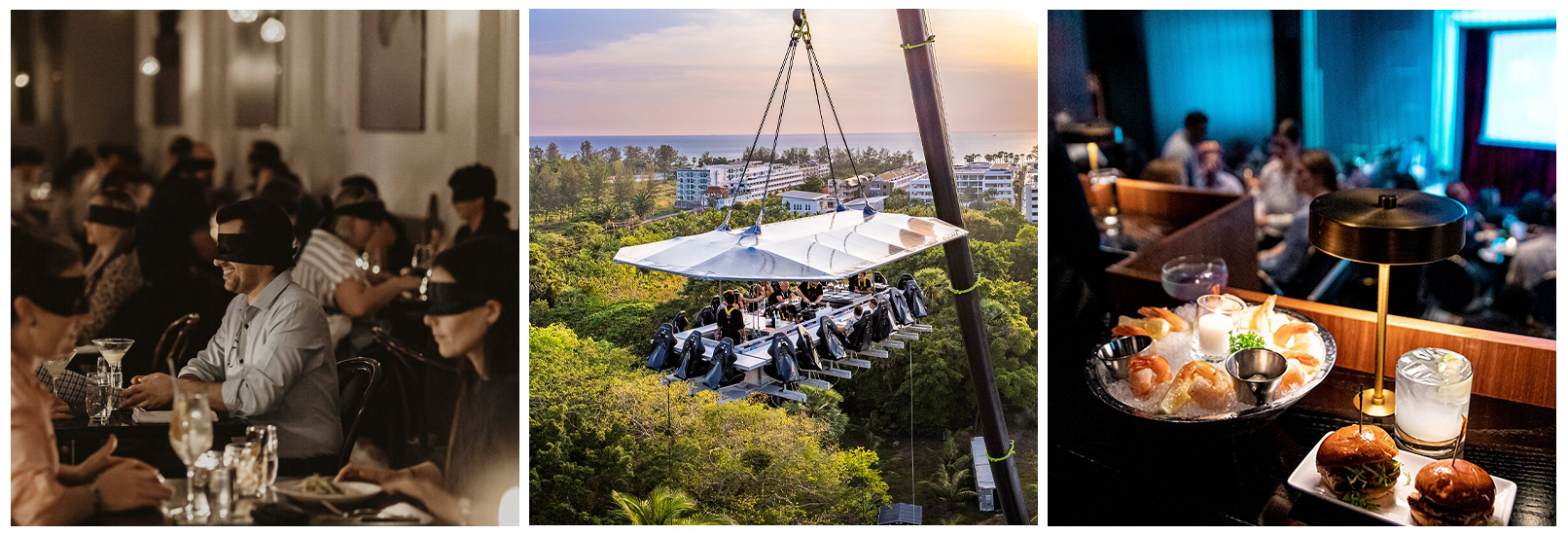 three images of experiential dining