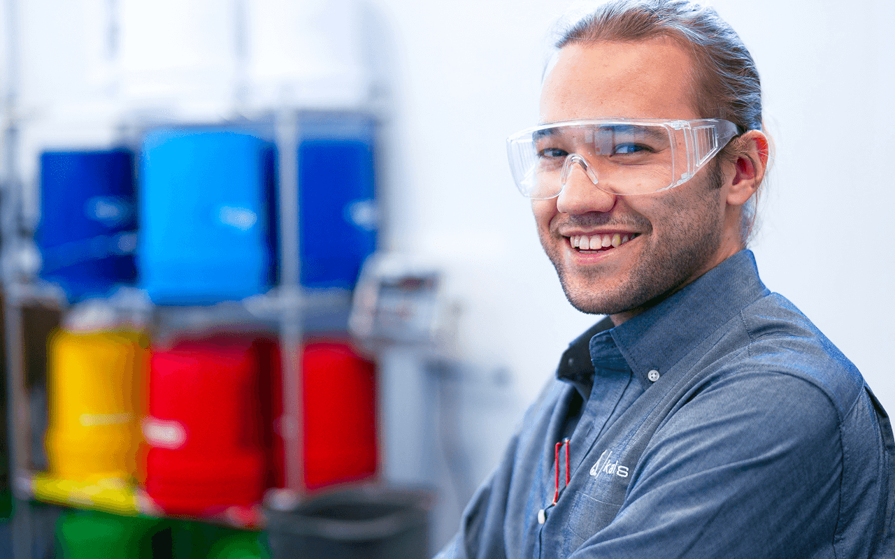 A Kalsec employee in the brewery