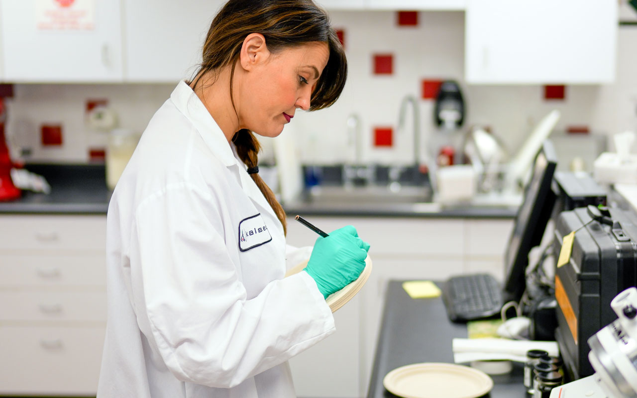 Kalsec employee in the protein lab