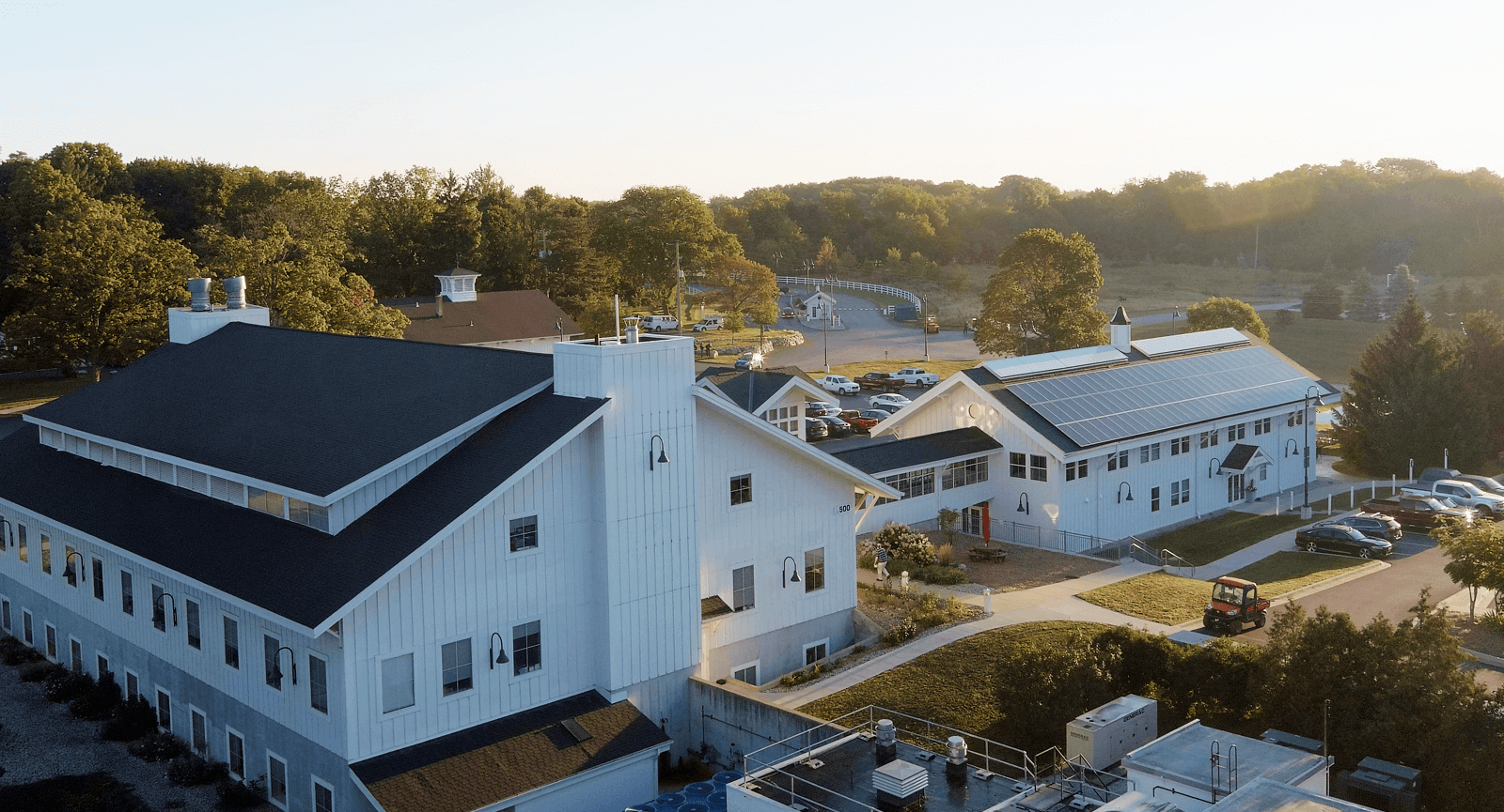 Drone picture of lab and barn