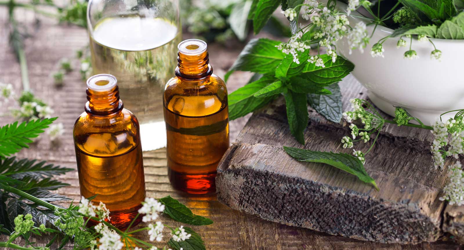 Two bottles of essential oils
