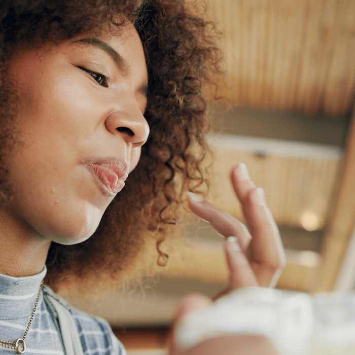 Woman eating food