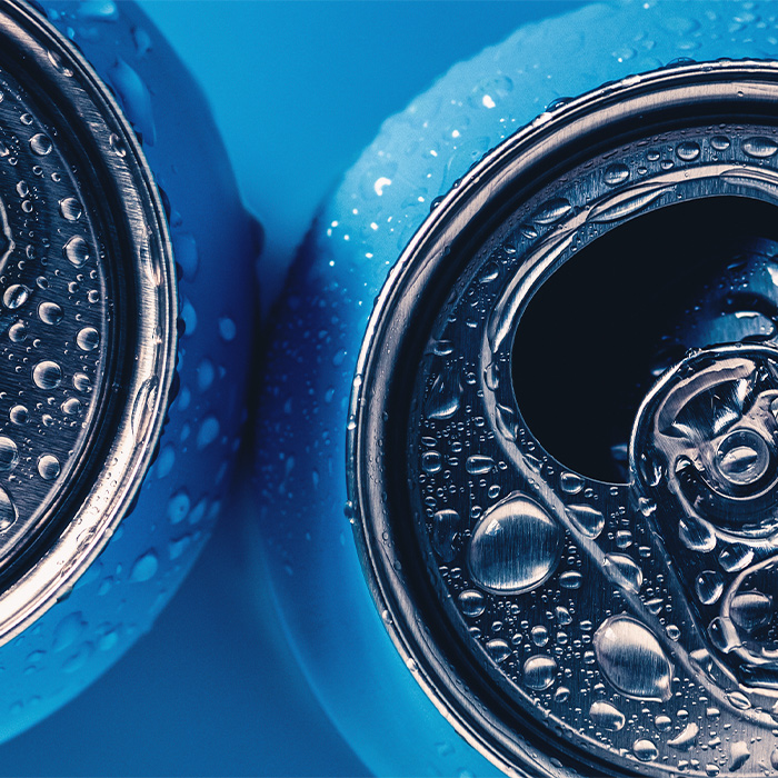 Cans of Hop Water photographed from above