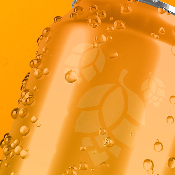 moisture droplets on an orange can