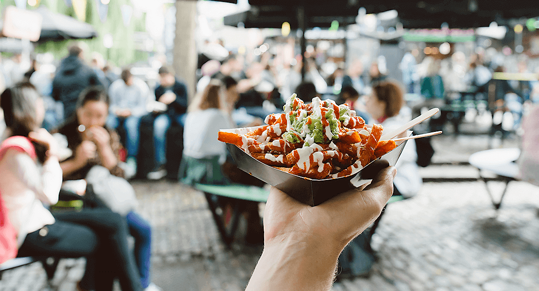 Food truck french fries with toppings