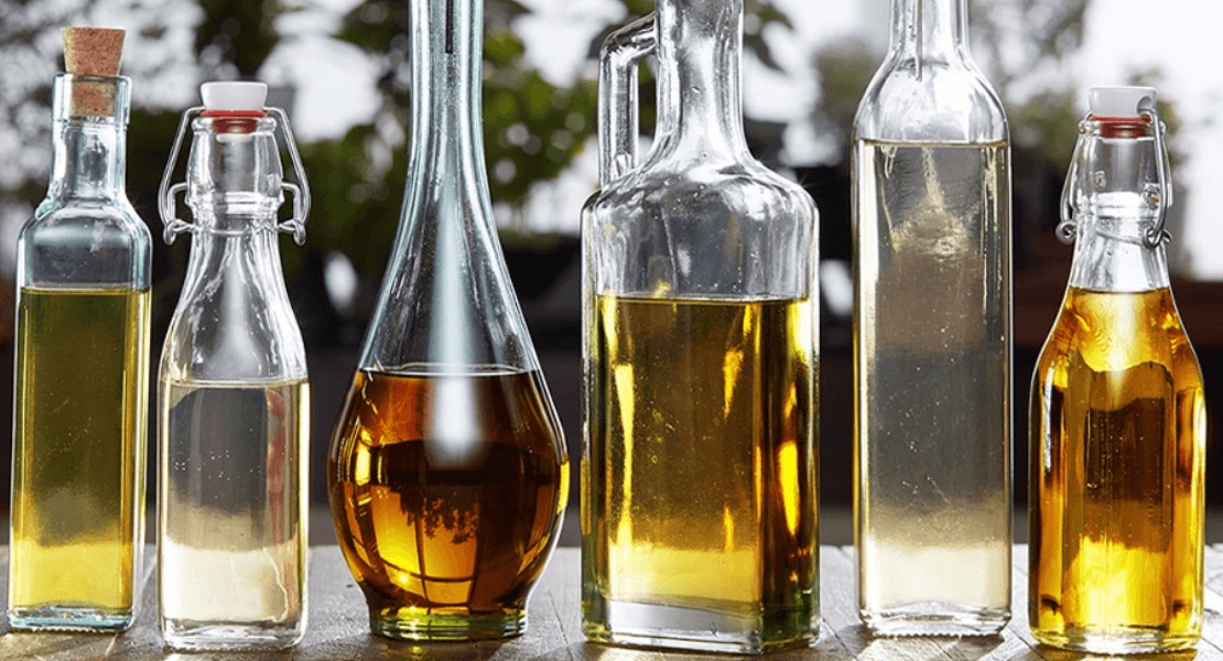 Various size bottles of oils