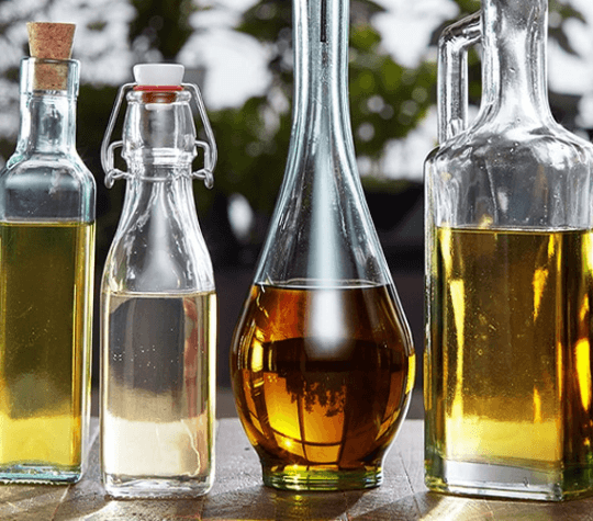 Various size bottles of oils